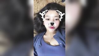 귀여운 소녀 자위 셀카