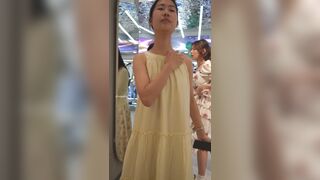 (BC-AA-643) 若き女子大1年生……ショッピングモールのエスカレーターでナース服姿 — 前後からのアングル、うっすら透けた白い下着 ipcam 2 02