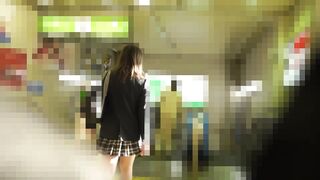 芋娘 電車痴漢 巨乳 うぶっ子 柔らかい肌 胸もアソコもお尻も揉み応え抜群 ワレメから白く泡立った白濁のマン汁 voyeur jp